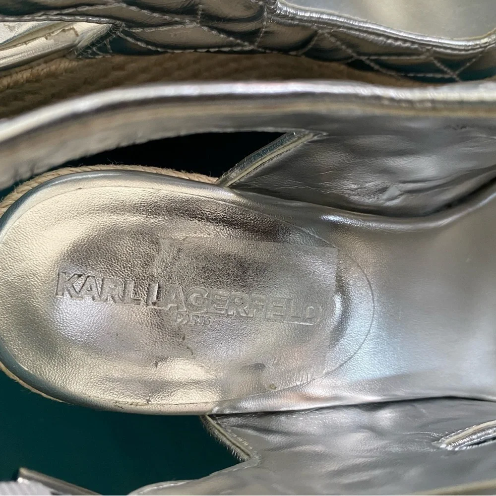 KARL LAGERFELD SILVER ESPADRILLES